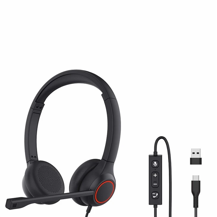 ENC Dual Ear Office Headset Wired factory